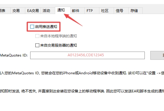 xm外汇的MT4上推送通知是在哪启动?